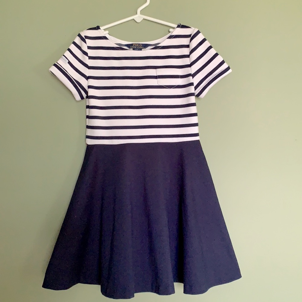 Childs size 6 Polo dress and Janie and Jack purse